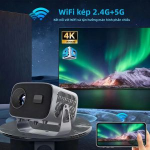 Máy Chiếu Mini T950S Độ Phân Giải Gốc 720P Hỗ Trợ 4K Bộ Nhớ 2+16GB Chip Lõi Tứ Tự Động Lấy Nét Android 13 WiFi Băng Tần Kép Tuổi Thọ Đèn 30000 Giờ