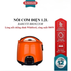 Nồi cơm điện 1.2L Baretti BRD822OR