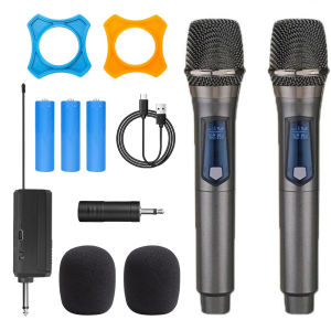 Kebidumei | Wireless Microphone 2 Channels UHF Professional Handheld Mic Micphone For Party Karaoke Professional Church Show Meeting