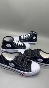 (Size 34-38) Sepatu Sekolah Kanvas Hitam Polos / Sneakers Canvas Sekolah Best Quality