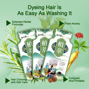 Aromatic Hair Dye Shampoo 10Bags Bubble Hair Dye Plant Covers White Hair Long-Lasting Hair Dye Cream Chestnut Brown Black