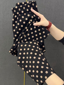Spring Thin Floral Pants Women Loose Slimming Polka Dot Casual Trousers Stylish Versatile Straight Leg Nine Point Harlan Pants