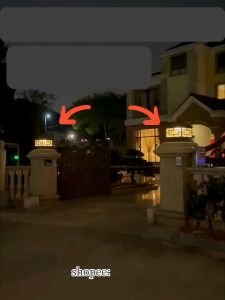 HAIGE Đèn trụ cổng Dèn Sân Vườn 4/7 Màu ngoài trời LED chống thấm nước đèn năng lượng mặt trờiđể trang trí sân vườn