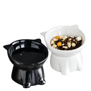 VOA | Anti-Tip Ceramic Cat Food Bowl with High Foot and Slanted Mouth
