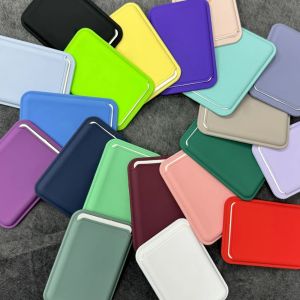 Silicone For Magsafe Wallet Magnetic Case For iPhone 17 16 15 13 14 Pro Max Samsung S25 S24 Ultra Magnet Card Holder Phone Bag