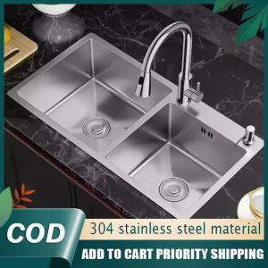 GUGA kitchen sink 304 stainless steel single/double sink sink 2.2MM thickness silver 3.0MM thickness black sink