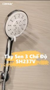 Tay sen tắm nóng lạnh tăng áp với 3 chế độ xả chính hãng CAESAR SH237V