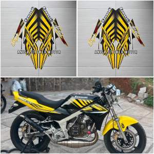 STIKER STRIPING LIS LES BODY KAWASAKI NINJA SS 2014 KUNING