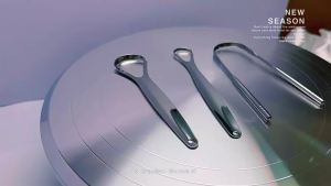 (.) Stainless Steel Tongue Scraper Set Reusable Metal Tongue Cleaner For Oral Hygiene Fresh Breath Tongue Scraper For Adults