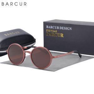 BARCUR Retro Style MenS And WomenS Sunglasses With Oval Frames Made Of Stainless Steel Wear-Resistant And Uv Resistant