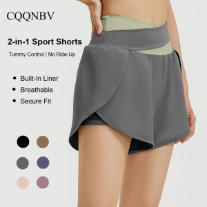 CQQNBV Women’s Color-Block Yoga Shorts with Built-In Liner original pants for women joggers pants for women– Anti-See-ThroughHigh-Waist Gym Shorts with Inner Liner for WorkoutTwo-Tone Yoga Shorts，Breathable Running Shorts with Hidden Liner