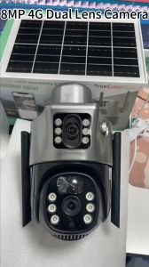 MYHYPERGEAR V380 peo Dual Lens 4g SIM Card CCTV Solar Battery Camera 4K 8MP Solar CCTV 360 Outdoor Use SIM Card Wireless Connection Phone Color Night Vision Waterproof