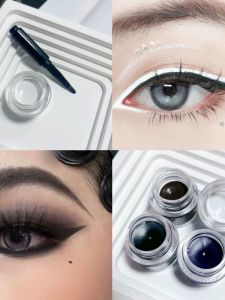 CAI NV ดินสอ Kẻตาลนต์สีขาว กันน้ำ สำหรับการแสดงบนเวทีลัติน แต่งหน้าสำหรับคอนเสิร์ต ดินสอเขียนขอบตาสีดำ สีน้ำเงิน