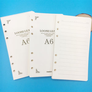 A6-6 Hole Refillable Notebook Core Small Size 17*9.5 Cm Replacement Paper for Binding Books Stationery Business Supplies