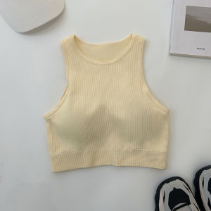 Fitness Yoga Sports Bra Womens Running Tank Top Breathable Quick Dry Shock Absorption Elasticity Naked Sensation Running Vest