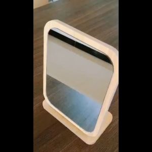 FinDee กระจกแต่งฐานพับได้ ปรับองศาได้ ขอบอัดทำด้วยไม้ มี 2 ขนาดให้เลือก Makeup mirror