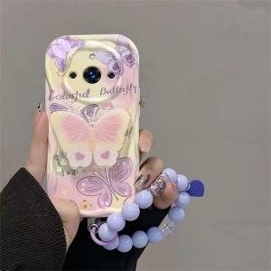 Realme 11 pro plus Silicone Phone Case Womens Full Edge Protection Butterfly And Flower Design Anti-Fall High Aesthetic Soft Shell