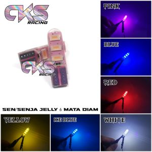 LAMPU LED SEN SENJA KOTA T10 JELLY 6 MATA DIAM COCOK UNTUK MOTOR MATIC BEBEK LAKI SEMUA JENIS MOTOR