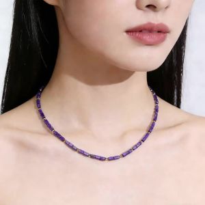 2*4MM Natural Stone Necklace For Women Handwork  Choker Jewelry  Trending Products Free Shipping New in Heart Pendant