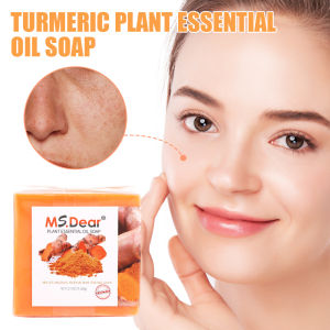 Turmeric Soap Bath Facial Deep Cleansing Anti Acne Whitening Remove Pimples Dark Spots Essential Oil Soap 100g