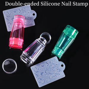 YIKOOLIN Double Head Transparent Nail Stamper With Scraper Kit Stamping Nail Art Nails Accessories Silicone Stamp Manicure Tools