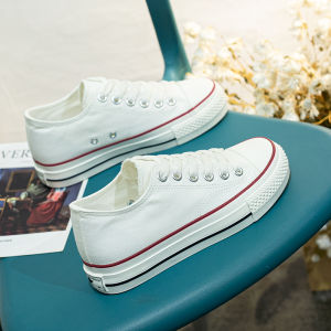 รองเท้าผ้าใบผู้หญิงระบายอากาศได้ดี ส้นแบน ทรงสปอร์ต หนังสัมผัสได้ว่ามีคุณค่า สไตล์เกาหลี ทรงหัวมน รองเท้าผ้าใบสีพื้น