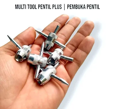 Kunci alat pembuka pentil spuyer ban 4 in 1 bukaan pentil ban motor mobil