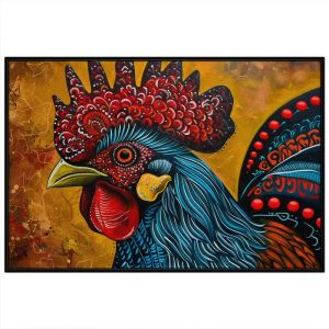 Tranh treo tường tranh dán tường tranh trừu tượng trang trí con gà trống tranh phong thủy decor phong cách hiện đại in Canvas. CGI-362