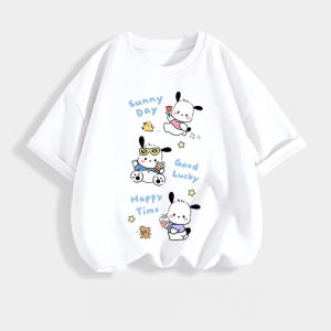 Sanrio | Summer Best-selling T-shirt 2026. Elegant and Fun Paco Dog Cartoon Print Western-style Childrens and Parents Outfit