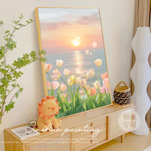 Modern Minimalist Living Room Decorative Painting Tulip Beachscape Sofa Background Wall Art High-End Bedroom Canvas Print