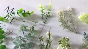10Pcs Green Artificial Ferns Leaf Fake Plants Eucalyptus Flower Wall Vines Wedding Home ​Decor Greenery Christmas Accessories