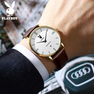 Playboy Jam Tangan Lelaki Original Waterproof Leather Watch ⌚ Elegant Design Tali Kulit