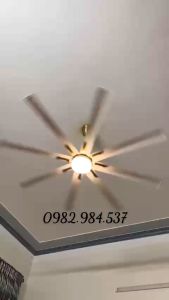 Quạt trần sải cánh lớnQuạt trần gió mạnh phù hợp lắp phòng họpphòng khách lớnĐộng cơ DC có điều khiển từ xa kèm đèn