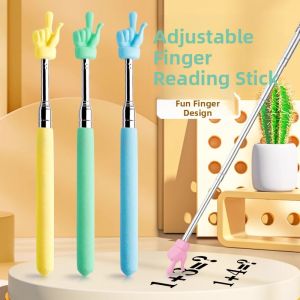MONLEYTA | Adjustable Stainless Steel Finger Reading Stick Home Classroom Teaching Cudgel Free Extension Length Children Reading Parent Teacher Teaching Stick