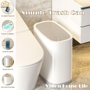 15L ตะกร้าถังขยะพลาสติก ฝาปิดแบบกด 12L กะทัดรัด ปิดผนึกพร้อม น้ำพื้นที่แคบ ห้องครัวห้องน้ำพื้นที่ สำหรับห้องครัวห้องน้ำพื้นที่แคบ