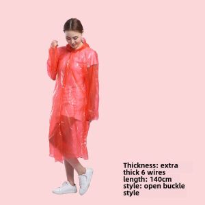 Adult and Children Thickened Disposable Raincoat Long Full Body Transparent Mens and Womens Plus Size Protective Portable Outdoor Poncho