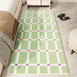 VIKAMA Dopamine Striped Carpet Room Decoration Soft Bedroom Bedside Rug Living Room Sofa Cushion Winter Decoration