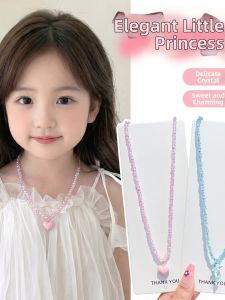 Dopamine Children Necklace Love Heart Star Watermelon Pendant Charming Cute Bead Chain