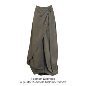 Womens Loose Wide Leg Pants Asymmetric Drape Layering Style American Retro Design Comfortable Lazy Fashion High Waist Straight Cut