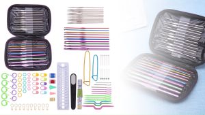 【จัดส่งที่รวดเร็ว】 22 ชิ้นชุดเข็มถักเส้นด้ายศิลปะหัตถกรรมโครเชต์ตะขอเข็มหมุดชุดแฮนด์เมดแบบพกพาปฏิบัติสแตนเลสถักหัตถกรรมชุด【หลังการขายรับประกัน】