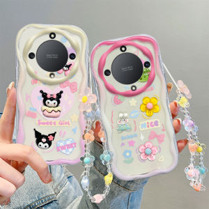 New Casing Honor X9a X9 70 5G Huawei Nova Y70 Y71 Nova9 9 SE Hot Cartoon Fashion Kulomi 3D Doll Phone Case Transparent Anti-drop Soft Cover with Flower Bracelet 2023