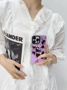 Outdoor Travel Phone Case Crossbody Ins Cartoon Black Cat Suitable for Huawei Mate60 pro with Lanyard Large Hole Design New Model 15Promax Four Corners Can Be Hung Or Carried