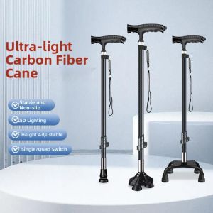 LIWAN | Lighted Telescopic Four-foot Non-slip Multifunctional Cane