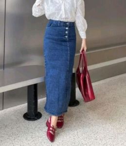 Rebecca Rok Jeans Wanita Belah samping Korean Style