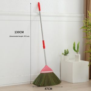 Natural Wheat Straw Broom Three Section Manager Sweeping Soft Bristle Floor Easy to Sweep Hair Wooden Floor Broom Hair