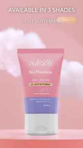 Nuface Nu Flawless BB Cream SPF 50 PA+++ UVA & UVB Protection 30g Package