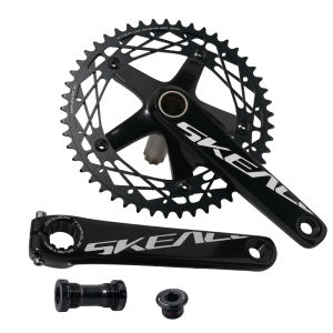 SKEACE Fixed Gear Crankset 165mm Integrated 144 BCD Hollowtech Crank Ultralight Aluminum Alloy Single Speed 49T Track BIKE Parts