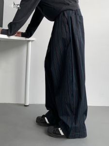 Quần Ống Rộng Kẻ Sọc Dọc Phong Cách Mỹ Cổ Điển Rộng Rãi Cho Nam Quần Dài Thường Ngày Đa Năng Dài Đến Sàn Cho Nam Và Nữ