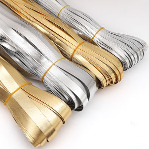 5M/Bag Gold Silver PU Leather Edge Banding Strip Material PU Leather Thin Soft Edge Wrapping Leather Strip for Clothes Cutting Tool Home DIY Sewing Accessories