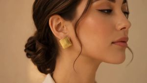 4 Pairs Stainless Steel Geometric Square Star Stud Earrings Set Gold Textured Metal Earrings Minimalist Trendy Women Statement